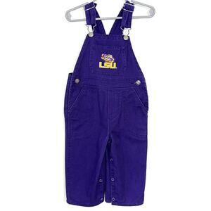 Creative Knitwear Kids Purple LSU Tigers Cotton Unisex Overalls Size 18M